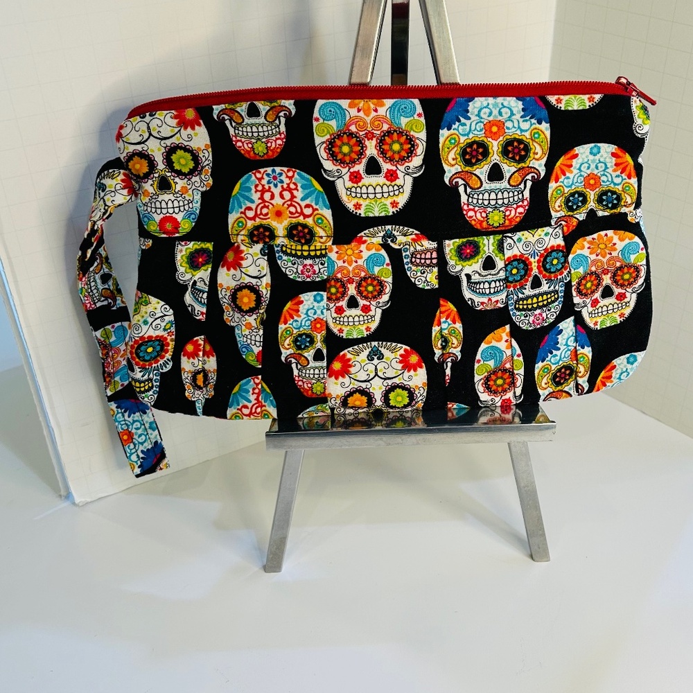 Sugar Skull Makeup Bag 6x9 inches